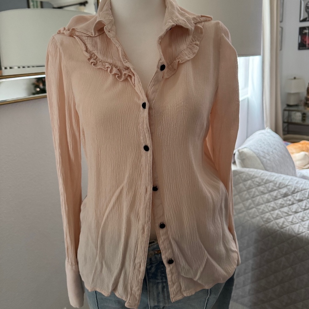 Vero Moda Women's Prairie Blouse in Blush Size Small